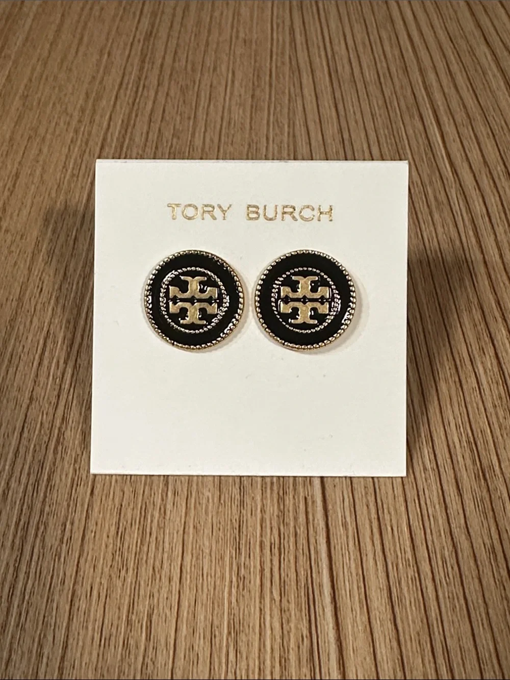 Tory Burch Circle T Logo Stud Earrings